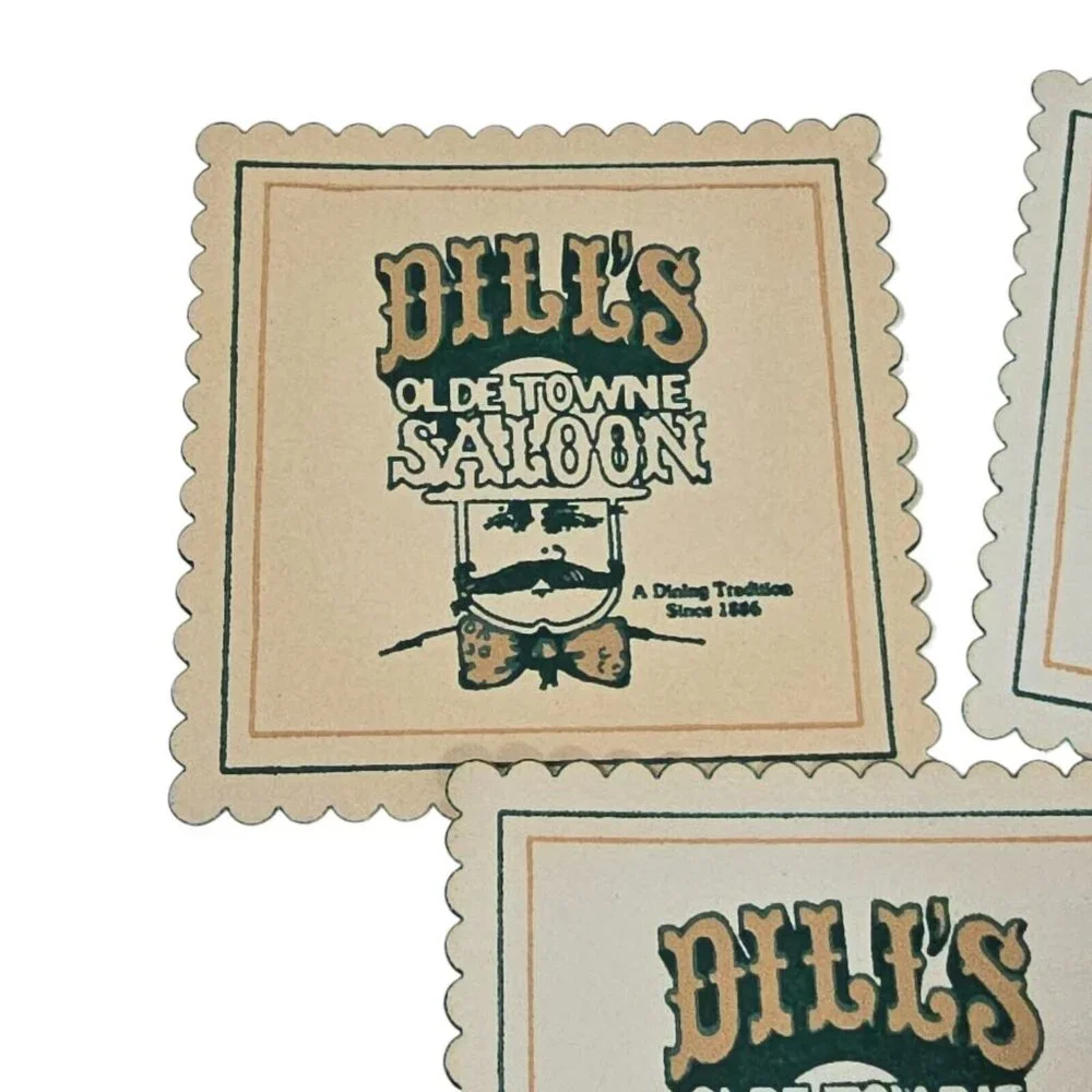 Vintage Coasters Dills Olde Towne Saloon Restaurant Ephemera Bar Food and Spirit